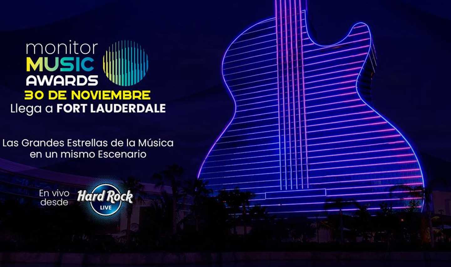 La tercera edición de los Monitor Music Awards se llevará a cabo el 30 de noviembre en el Hard Rock Live de Fort Lauderdale￼