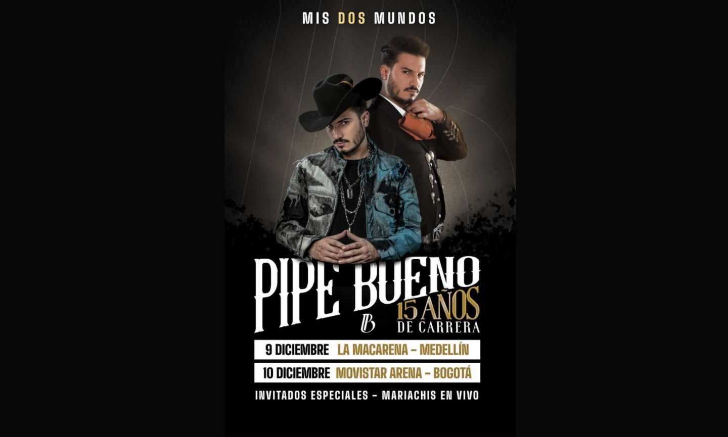 Pipe Bueno celebrará sus 15 años de carrera artística con 2 conciertos en Bogotá y Medellín￼