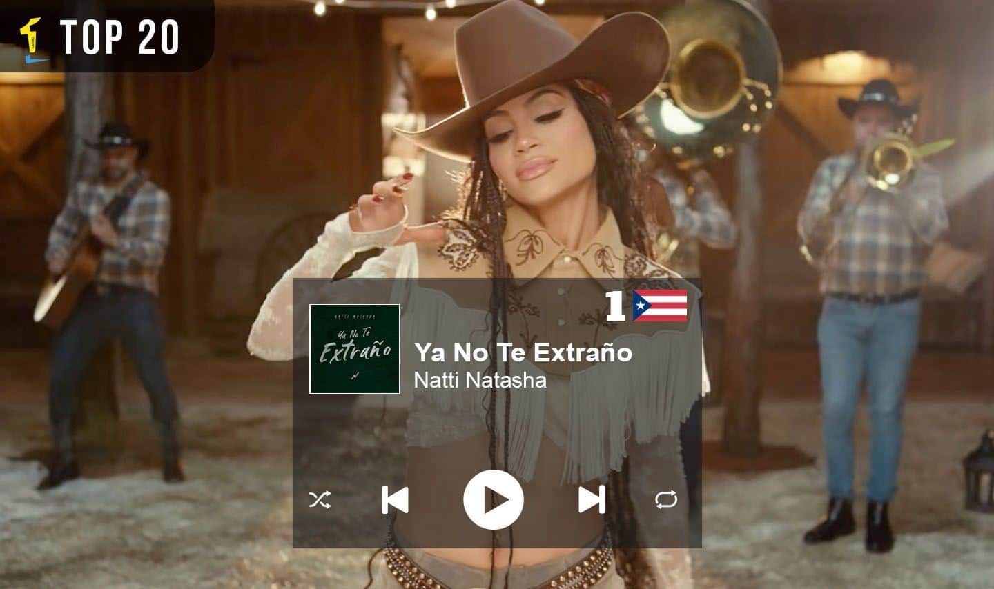 Natti Natasha incursiona en el regional mexicano y se convierte en #1