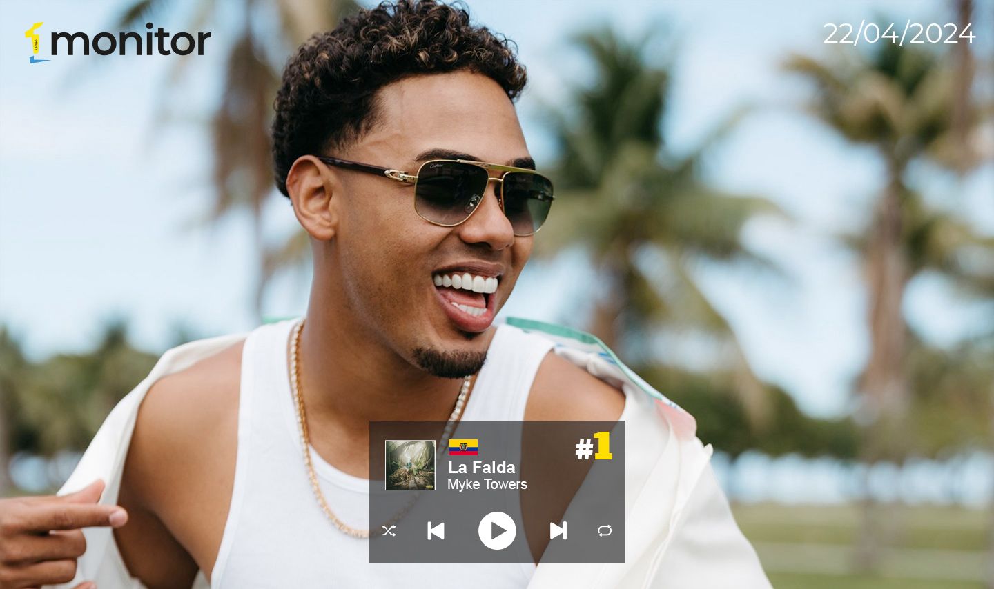 En un Top 20 repleto de reggaeton, Myke Towers se alza como el artista más popular en EC