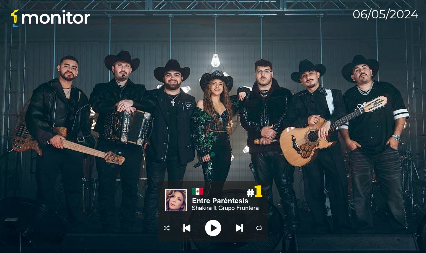 Shakira se convierte en #1 dejándose llevar por el regional mexicano de Grupo Frontera