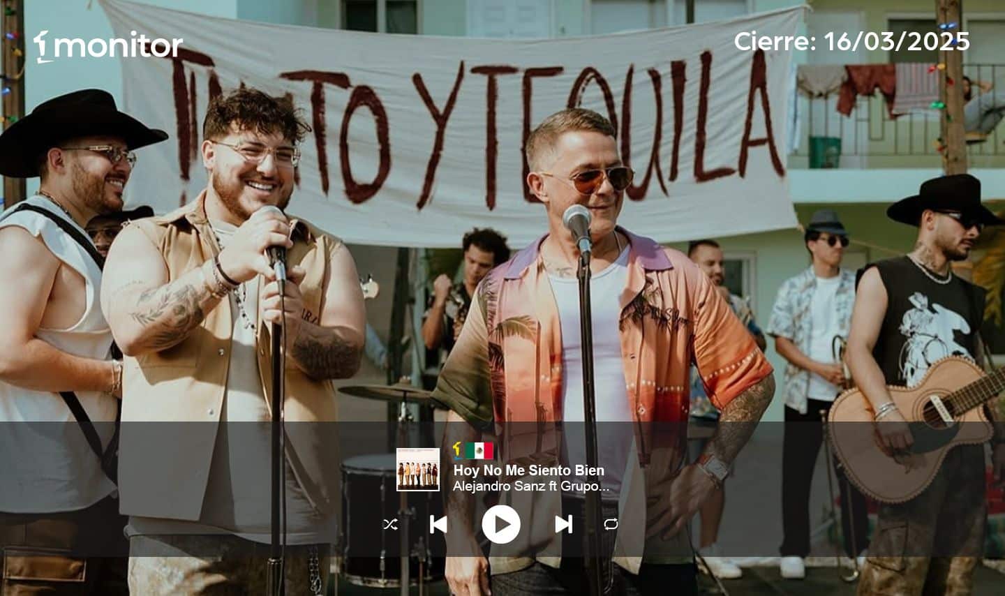 ¡Alejandro Sanz regresa a Los #1 de monitorLATINO junto a Grupo Frontera!￼