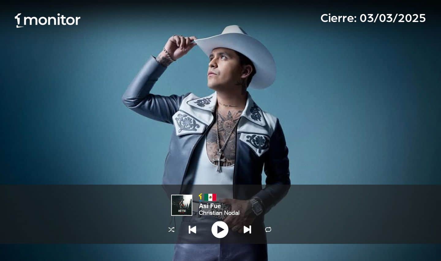 Christian Nodal recupera el primer lugar en la radio mexicana￼