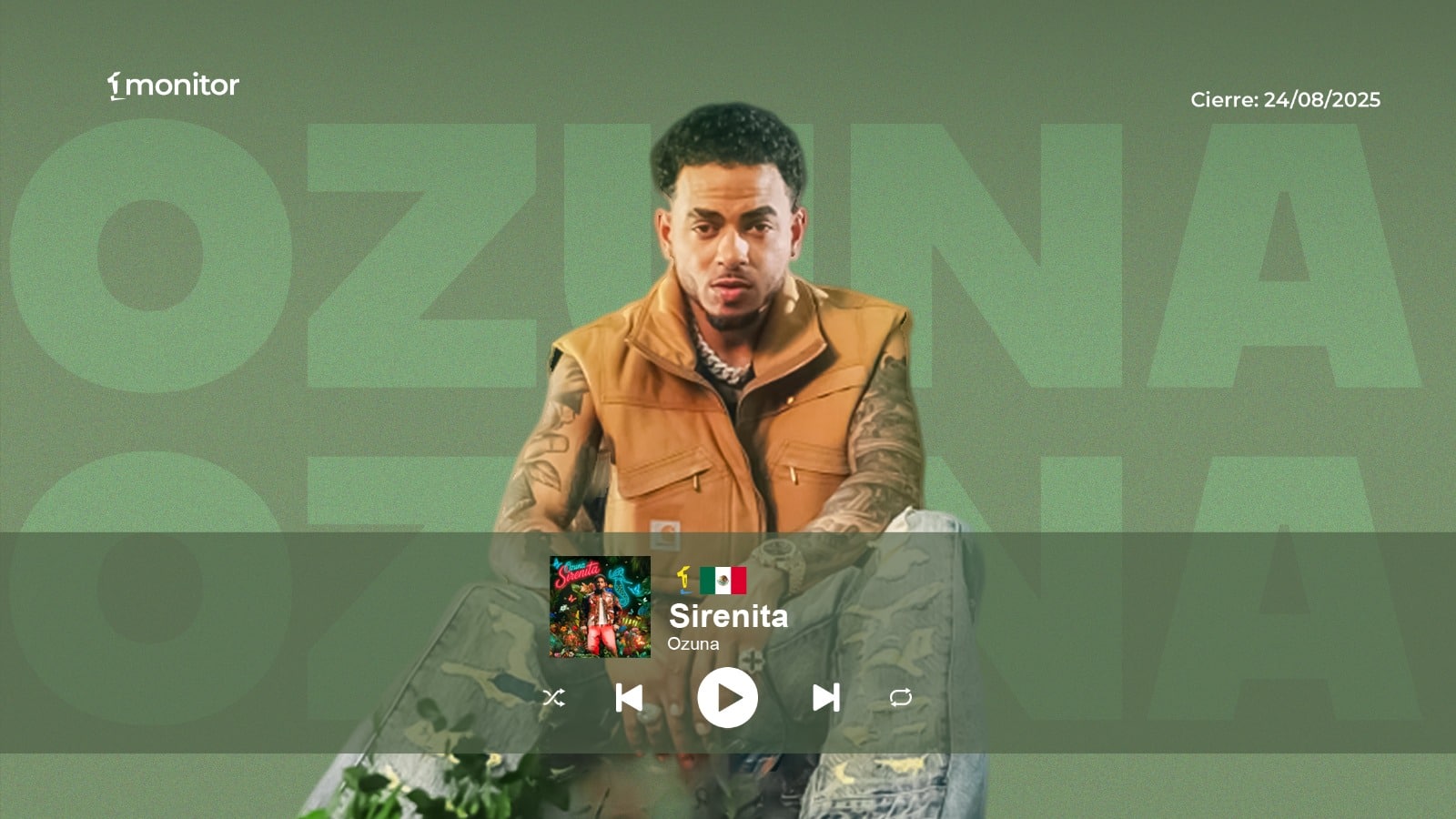 Ozuna conquista México con «Sirenita» y lidera los #1 de la semana