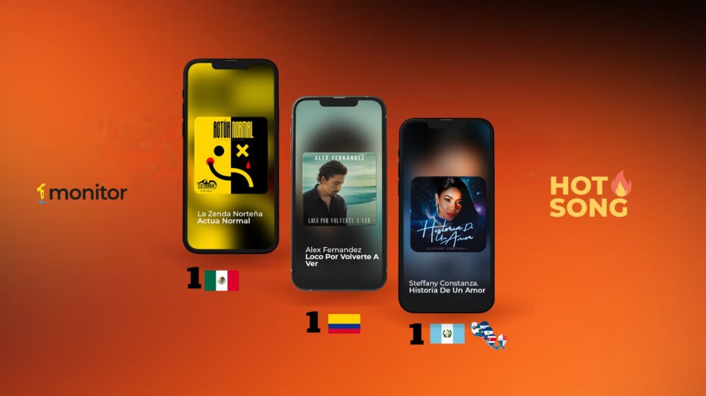 La Zenda Norteña, Alex Fernández y Steffany Constanza lideran el Hot Song de monitorLATINO, reflejando las tendencias musicales en Iberoamérica.