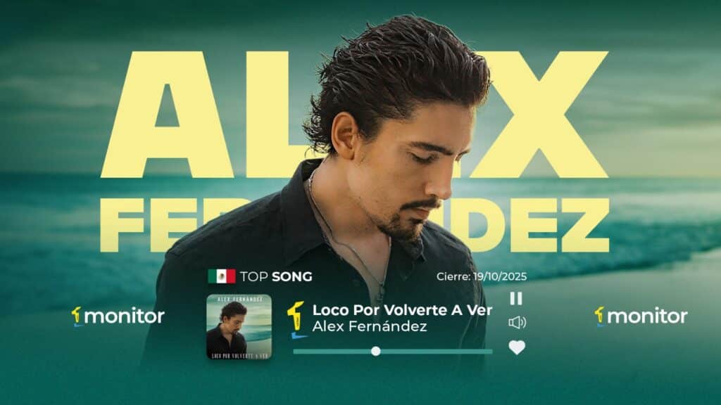Alex Fernández, Feid, Yiyo Sarante y Xavi junto a Grupo Frontera lideran los Top 20 Generales monitorLATINO del 19 de octubre de 2025.