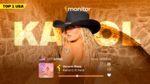 Karol G y Feid celebran el #1 en USA con Verano Rosa en el Top monitorLATINO.