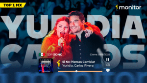 Yuridia, Carlos Rivera, Xavi y Grupo Frontera lideran el Top monitorLATINO Iberoamérica con los éxitos más escuchados de la semana.