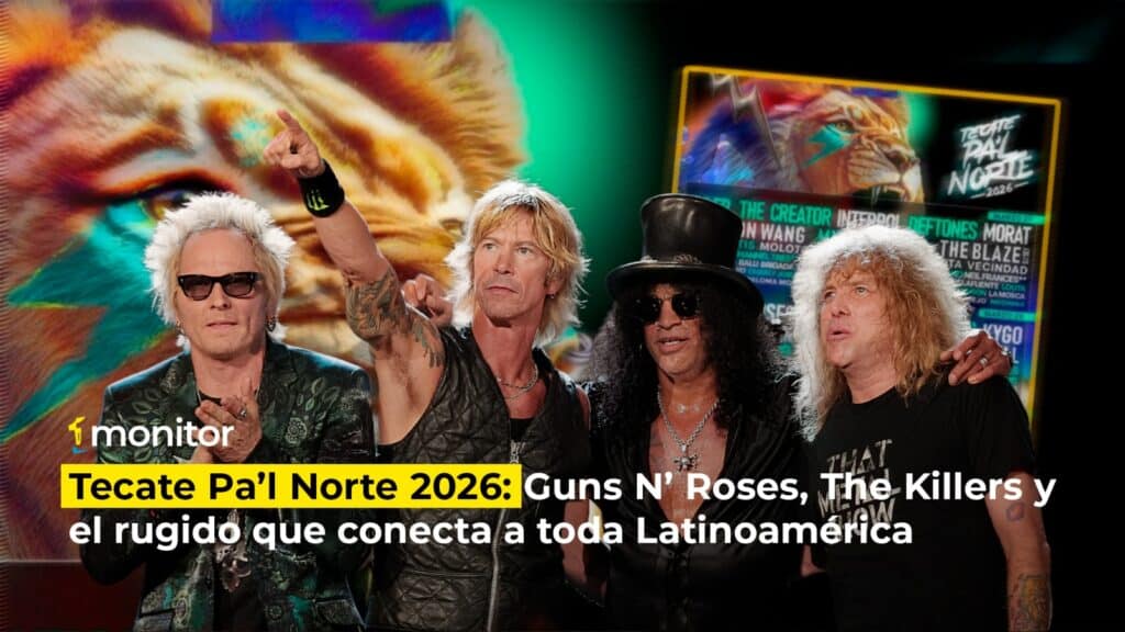 Cartel oficial del Tecate Pa’l Norte 2026 con Guns N’ Roses, The Killers, Zoé y Tyler, The Creator como headliners.