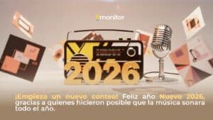 Mensaje de Año Nuevo de monitorLATINO celebrando el inicio del conteo musical 2026 y el papel de la radio en Latinoamérica