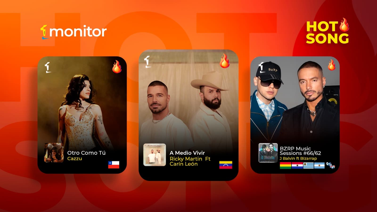 Herencia de Grandes, J Balvin & Daddy Yankee y Romeo Santos con Prince Royce lideran las HotSongs de la semana.