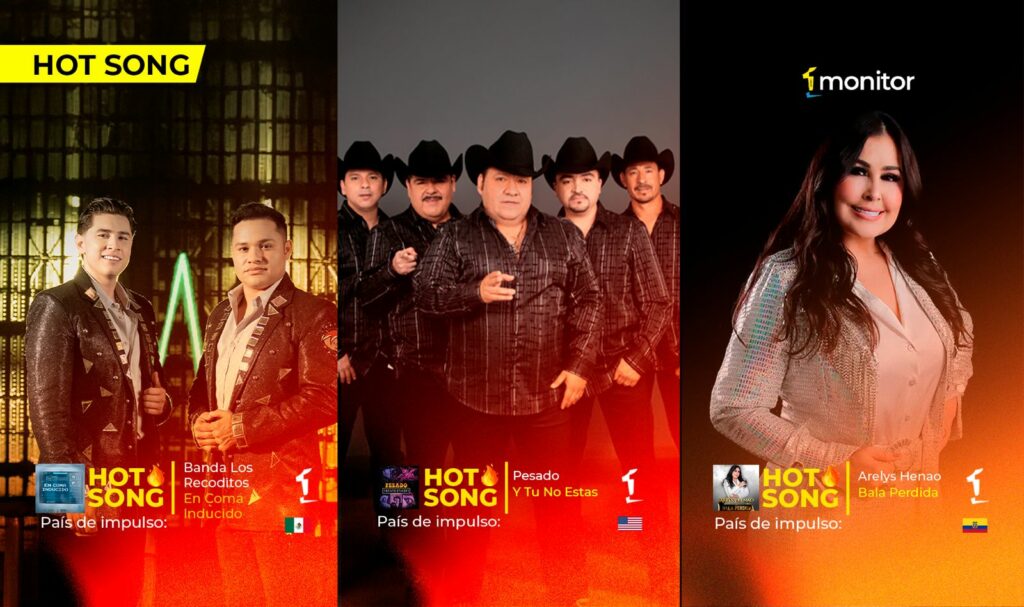 Banda Los Recoditos, Pesado y Arelys Henao destacados en el HotSong semanal de monitorLATINO