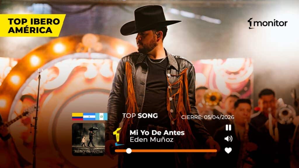 Eden Muñoz alcanza el número uno en el Top Iberoamérica de monitorLATINO con Mi Yo De Antes