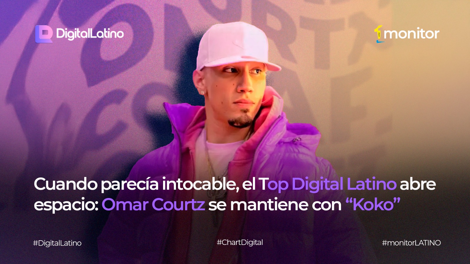 Cuando parecía intocable, el Top Digital Latino abre espacio: Omar Courtz se mantiene con “Koko”