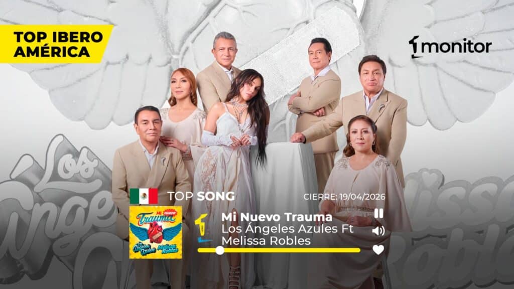 Los Ángeles Azules y Melissa Robles celebran el #1 en México con Mi Nuevo Trauma en monitorLATINO.