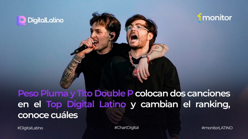 Peso Pluma y Tito Double P en el Top Digital Latino Internacional
