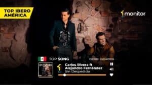 Carlos Rivera y Alejandro Fernández lideran el Top 1 de Iberoamérica con Sin Despedida en ranking monitorLATINO.