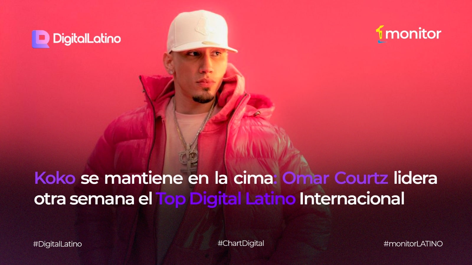 Koko se mantiene en la cima: Omar Courtz lidera otra semana el Top Digital Latino Internacional
