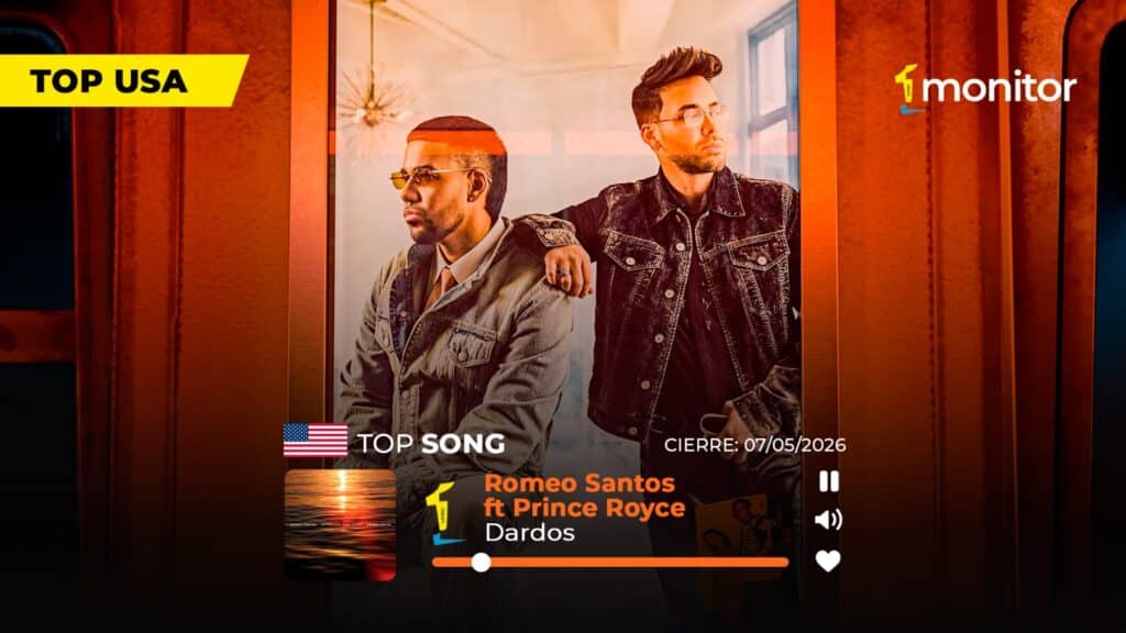 Romeo Santos y Prince Royce celebran el #1 en el Top monitorLATINO USA con Dardos por segunda semana consecutiva.