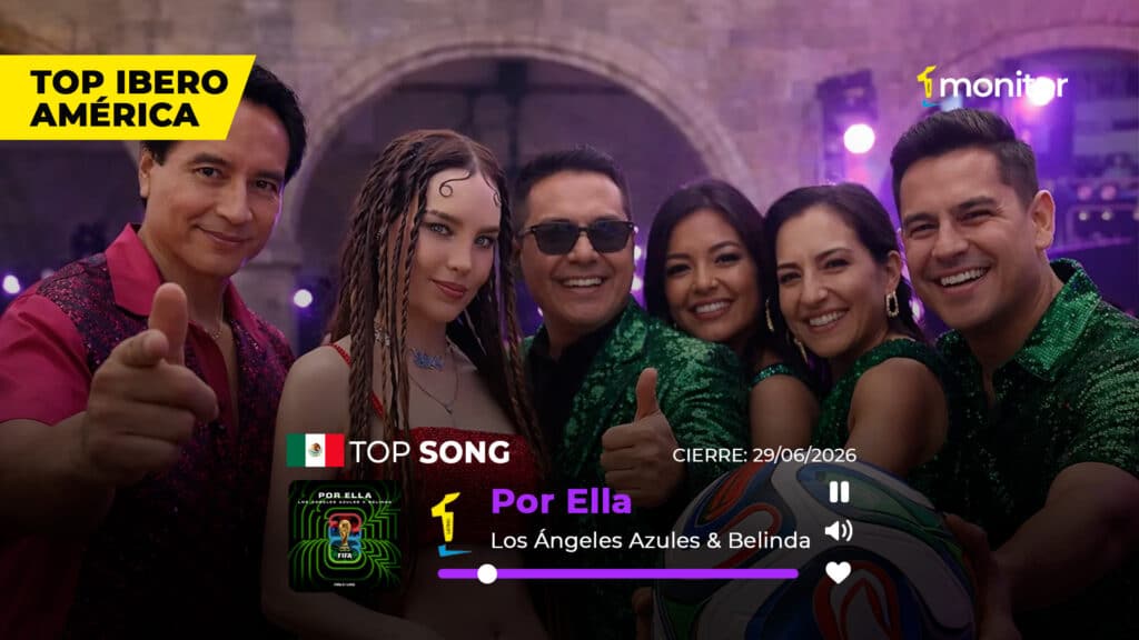 Los Ángeles Azules y Belinda celebran el primer lugar del Top 20 General monitorLATINO México con la canción "Por Ella".