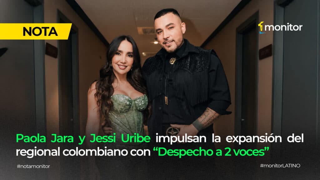 Paola Jara y Jessi Uribe durante la promoción de su álbum Despecho a 2 Voces, proyecto que impulsa la música popular colombiana en escenarios internacionales.