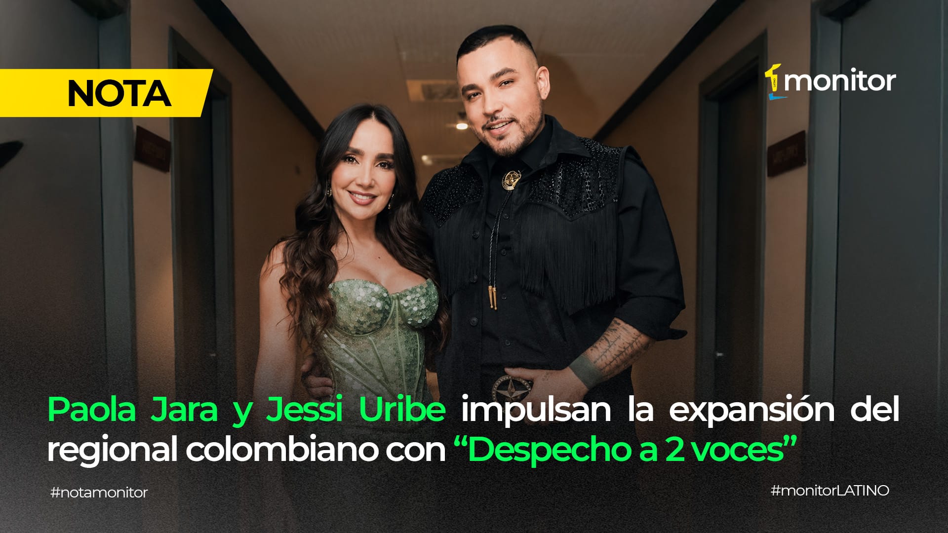 Paola Jara y Jessi Uribe durante la promoción de su álbum Despecho a 2 Voces, proyecto que impulsa la música popular colombiana en escenarios internacionales.