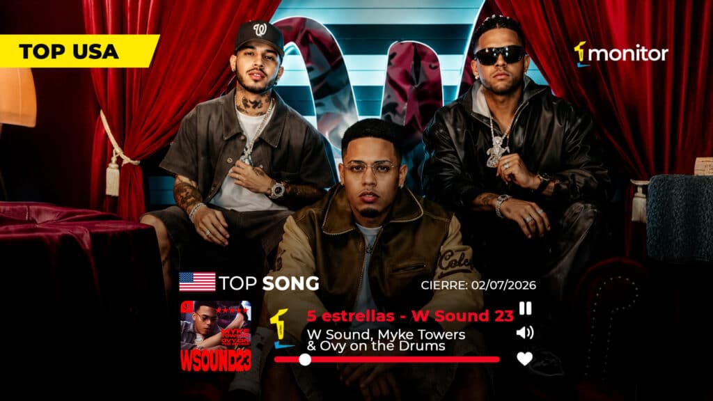Myke Towers, Westcol y Ovy On The Drums en la portada de "5 Estrellas", #1 del Top monitorLATINO USA.