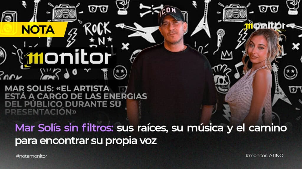 Mar Solís durante entrevista en Backstage by Monitor Latino / fotografía promocional del lanzamiento “Fuiste Tú”.