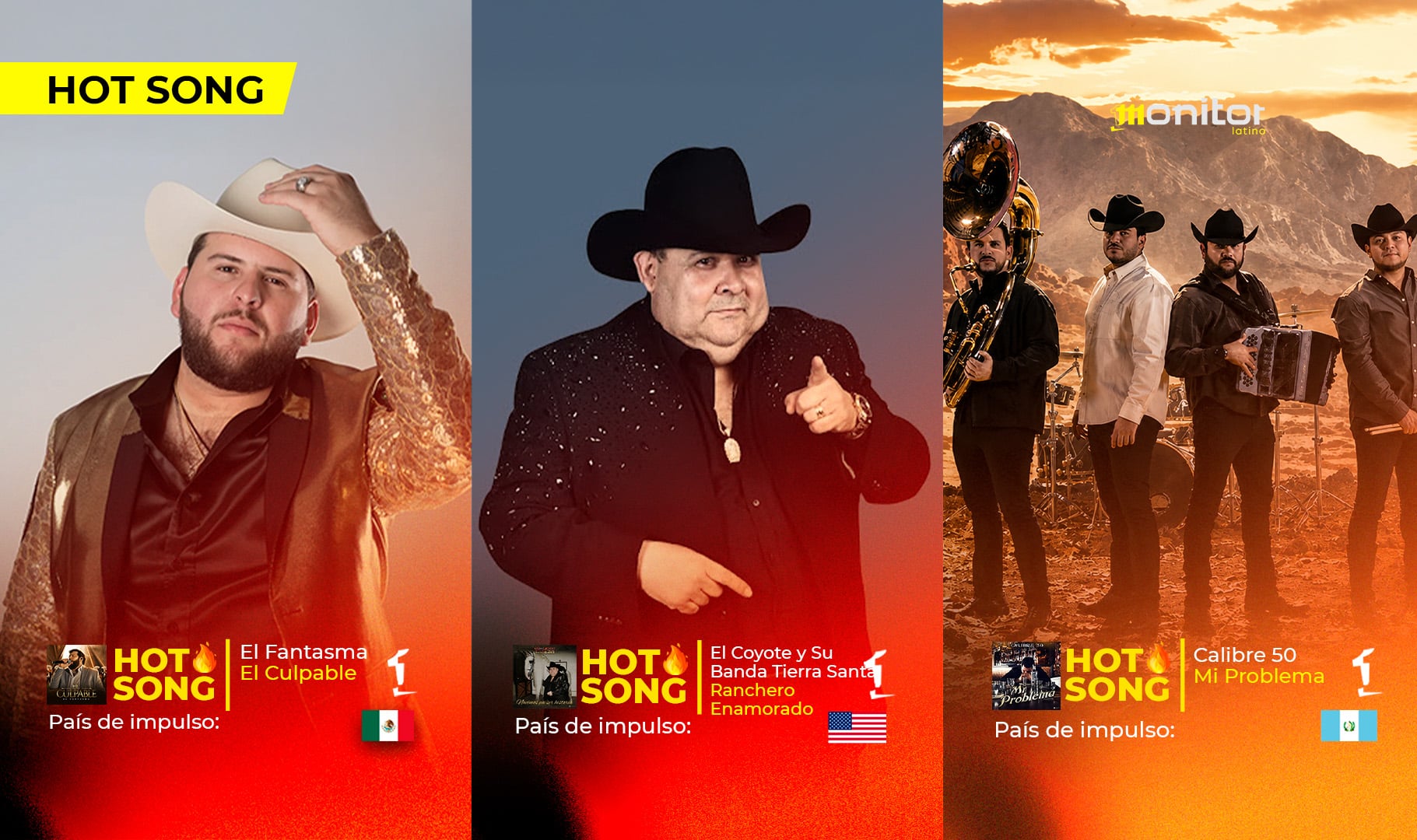 El Fantasma, El Coyote y Calibre 50 destacan en HotSongs de la semana