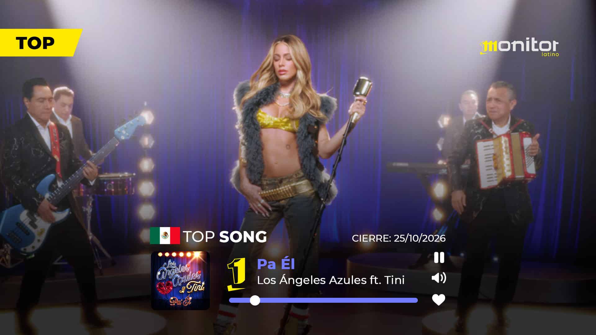 Los Ángeles Azules y TINI se mantienen en el #1 en México con “Pa’ Él”